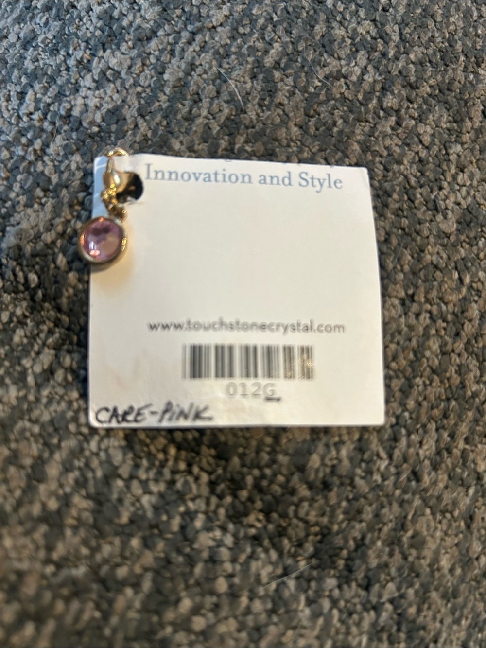 Touchstone Swarovski XILION-Cut Pink Crystal Dangle Charm, gold tone new
